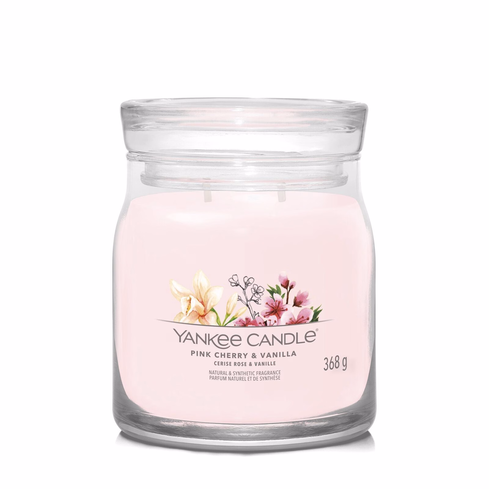 Pink Cherry & Vanilla Signature Medium Jar 368g 2-Docht