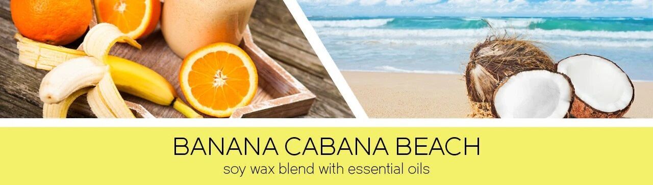 Banana Cabana Beach 411g (3-Docht) Essen, Obst, Pflanze, Produzieren, Orange