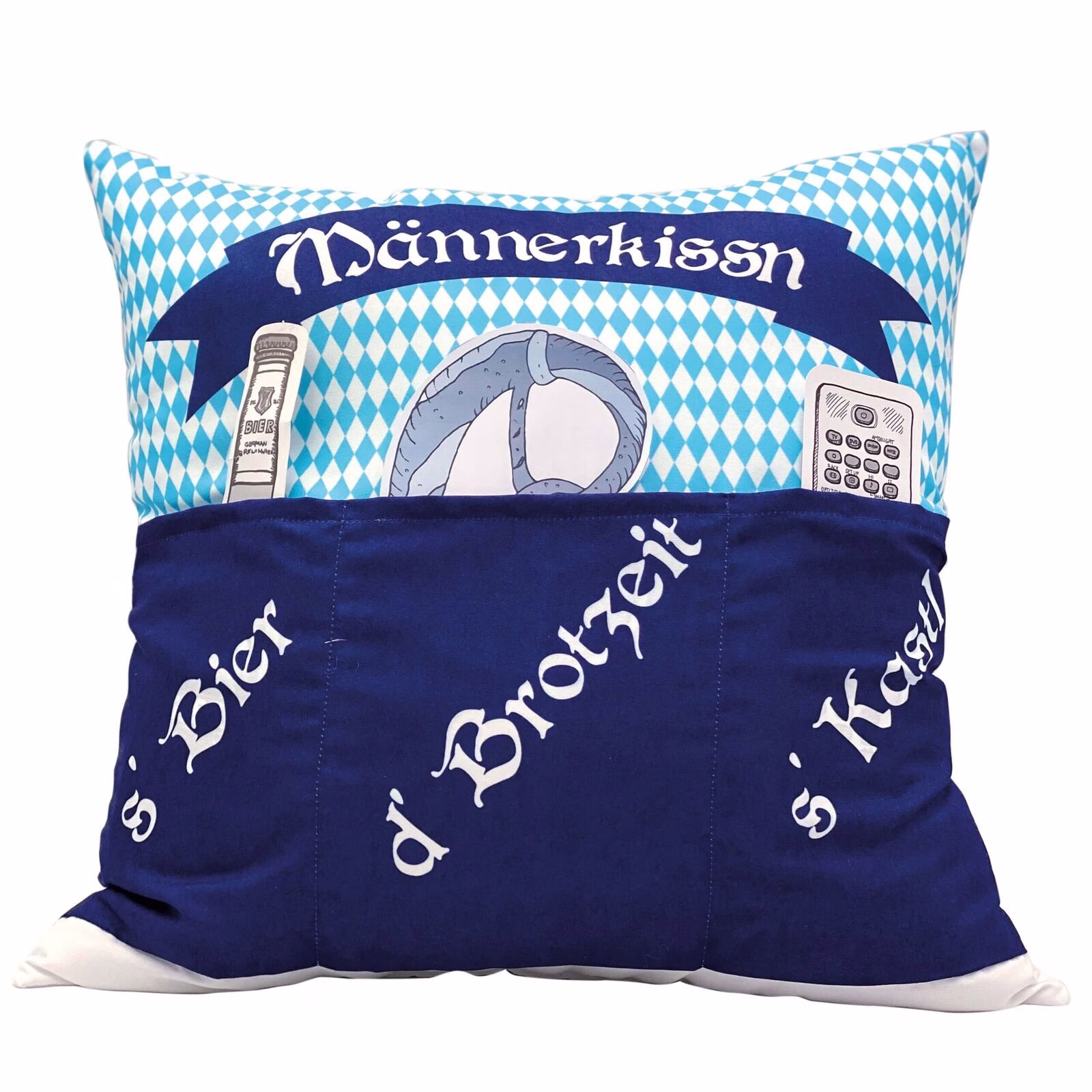 8973 Männerkissen Bayern mit 3 Einstecktaschen