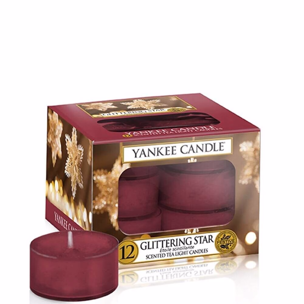 1595598E Glittering Star 12 St. Teelichter Kerzen von Yankee Candle