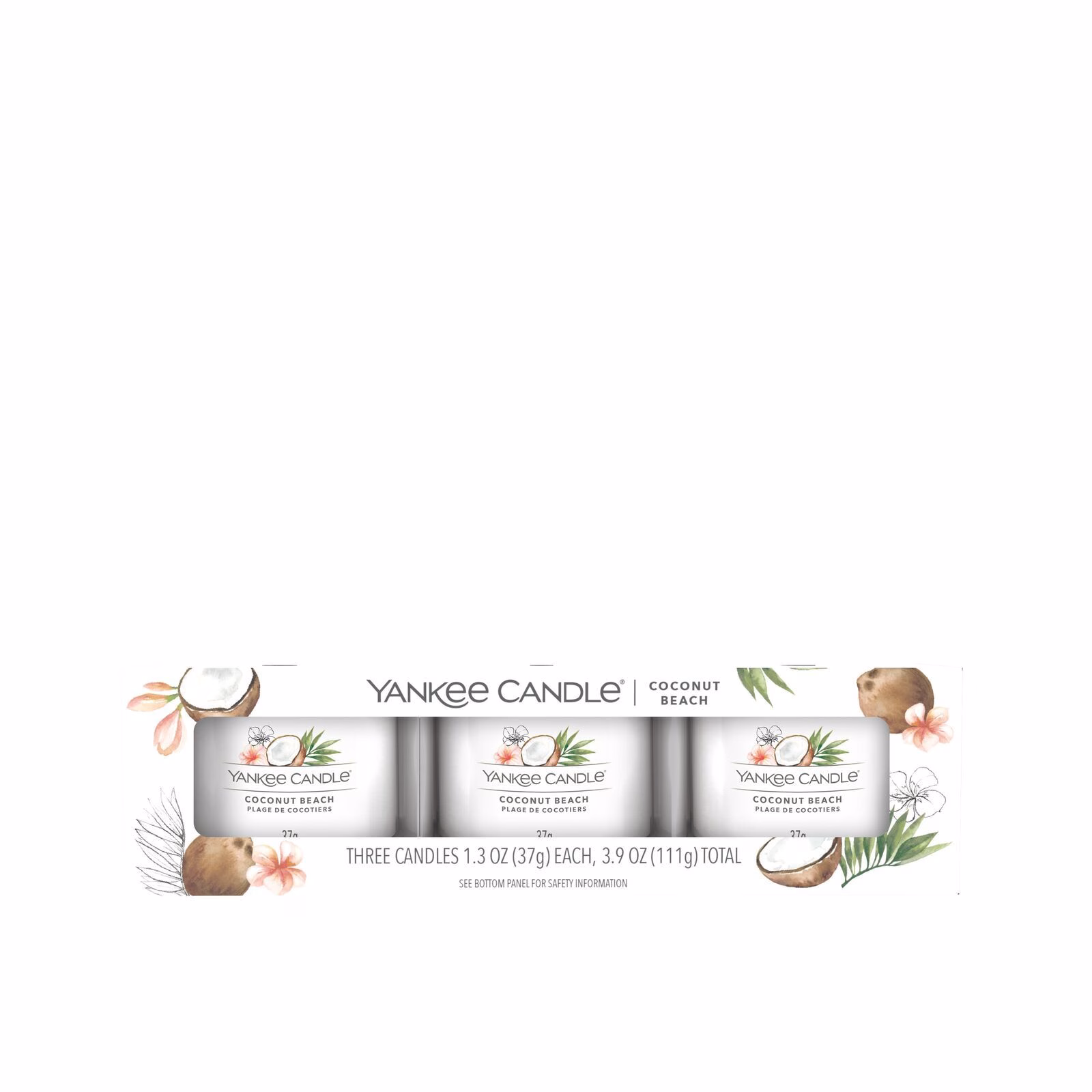 Signature-Filled-Votive_3-Pack_Coconut-Beach1 Coconut Beach 37g Glasvotivkerze 3er Pack