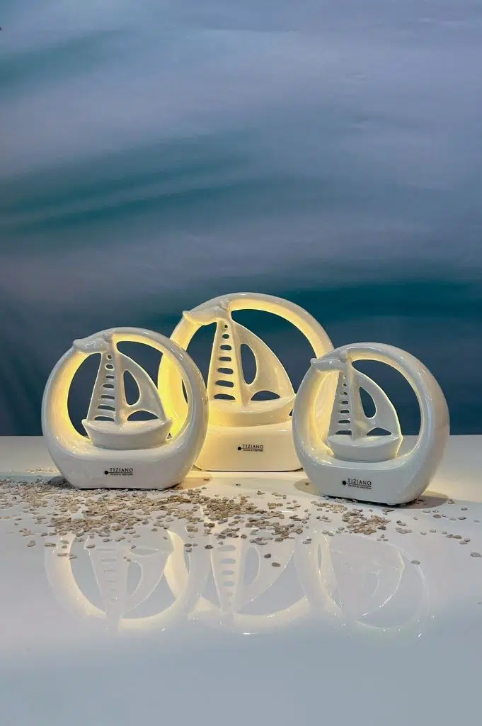 Boot Casali im Ring LED cremeweiß 16cm
