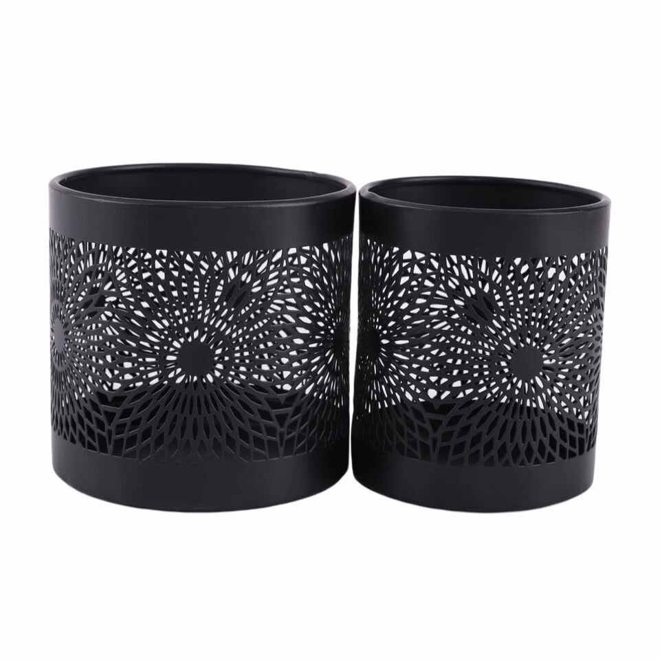 i-NNHSFVD-X2 Windlicht Set Oyolo schwarz 10cm 2 Stück