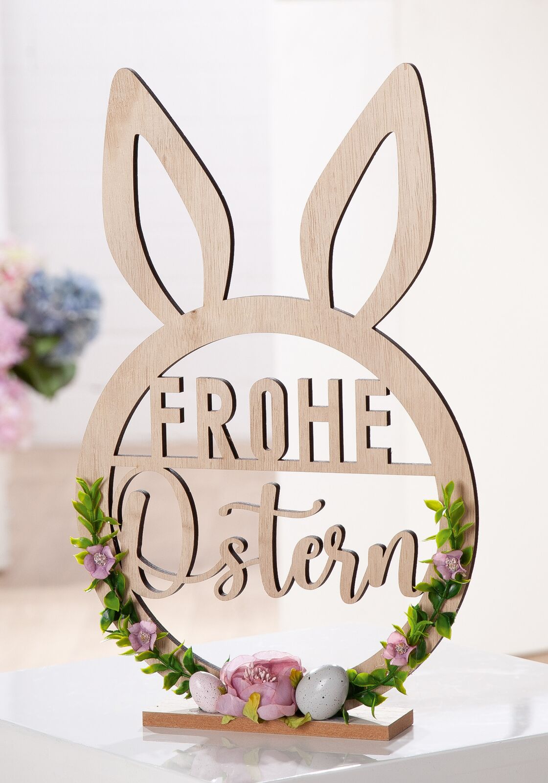 Standrelief Hase Frohe Ostern 41cm