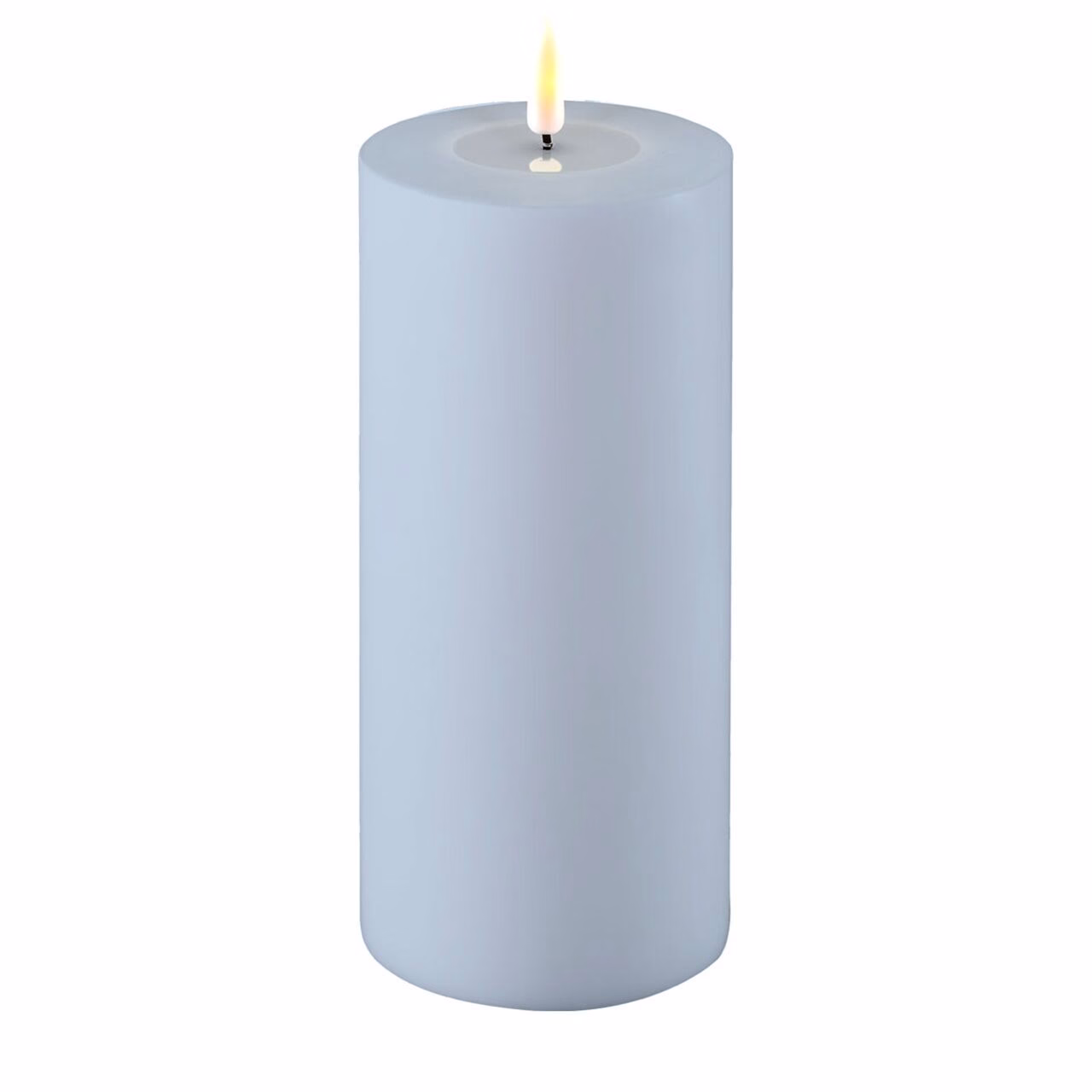 Outdoor Stumpenkerze LED staubiges blau 10 x 20cm