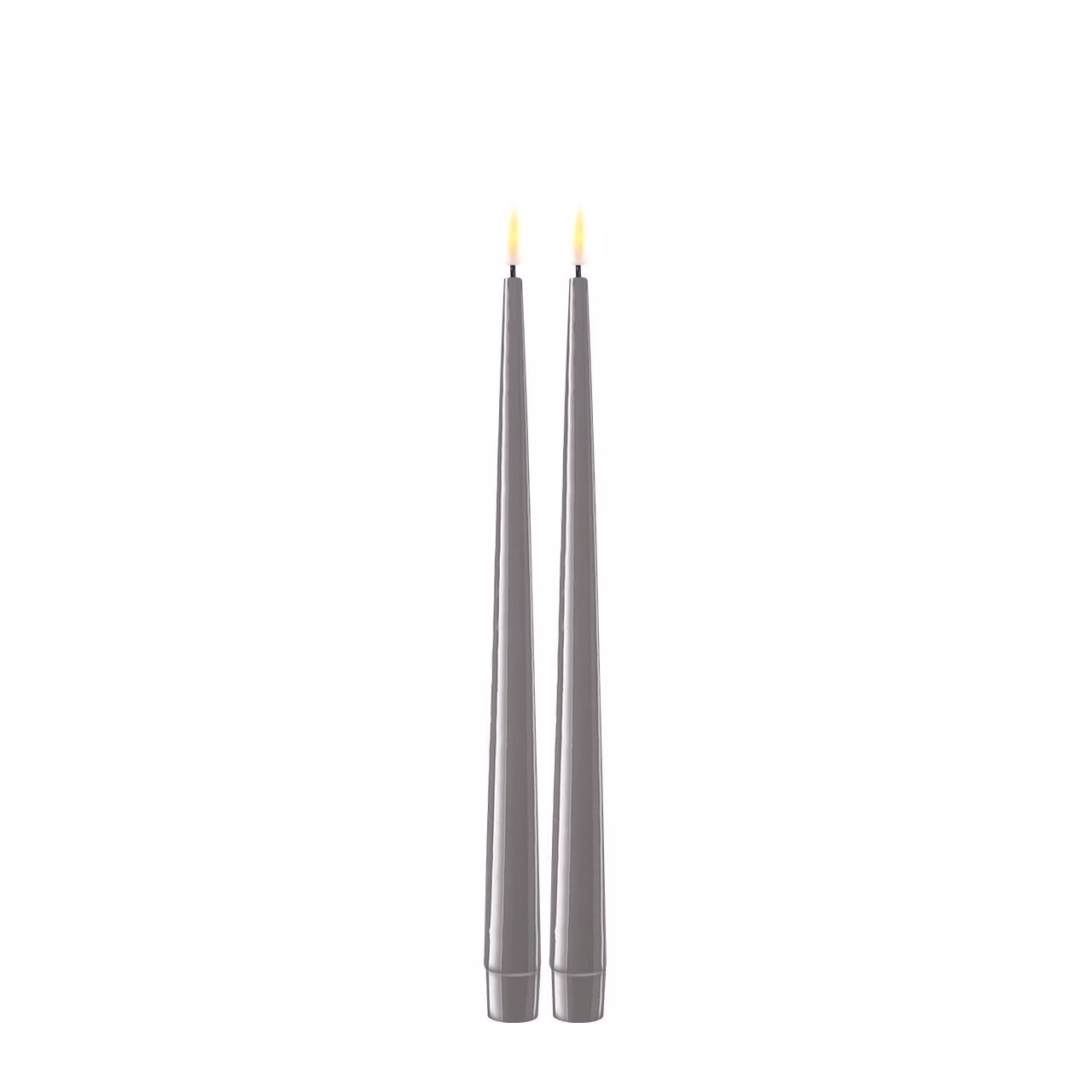 RF-K-0005 Stabkerze mit Lack LED 28 cm grau 2 Stück