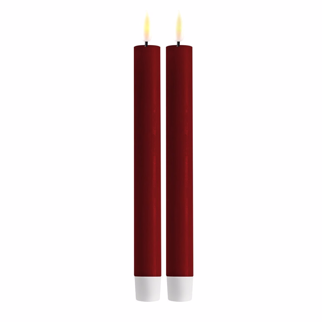 2021-RF-0064 Stabkerze LED 24 cm bordeaux 2 Stück