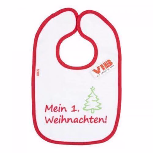 Baby Latz Mein 1. Weihnachten (Weiß-Rot)