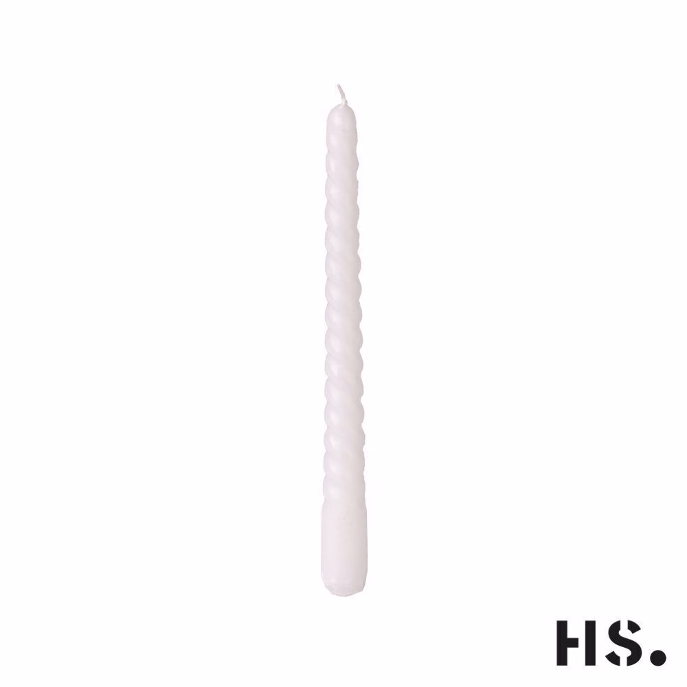 MjickaK4 Dinner Candle Swirl weiß 4 Stück