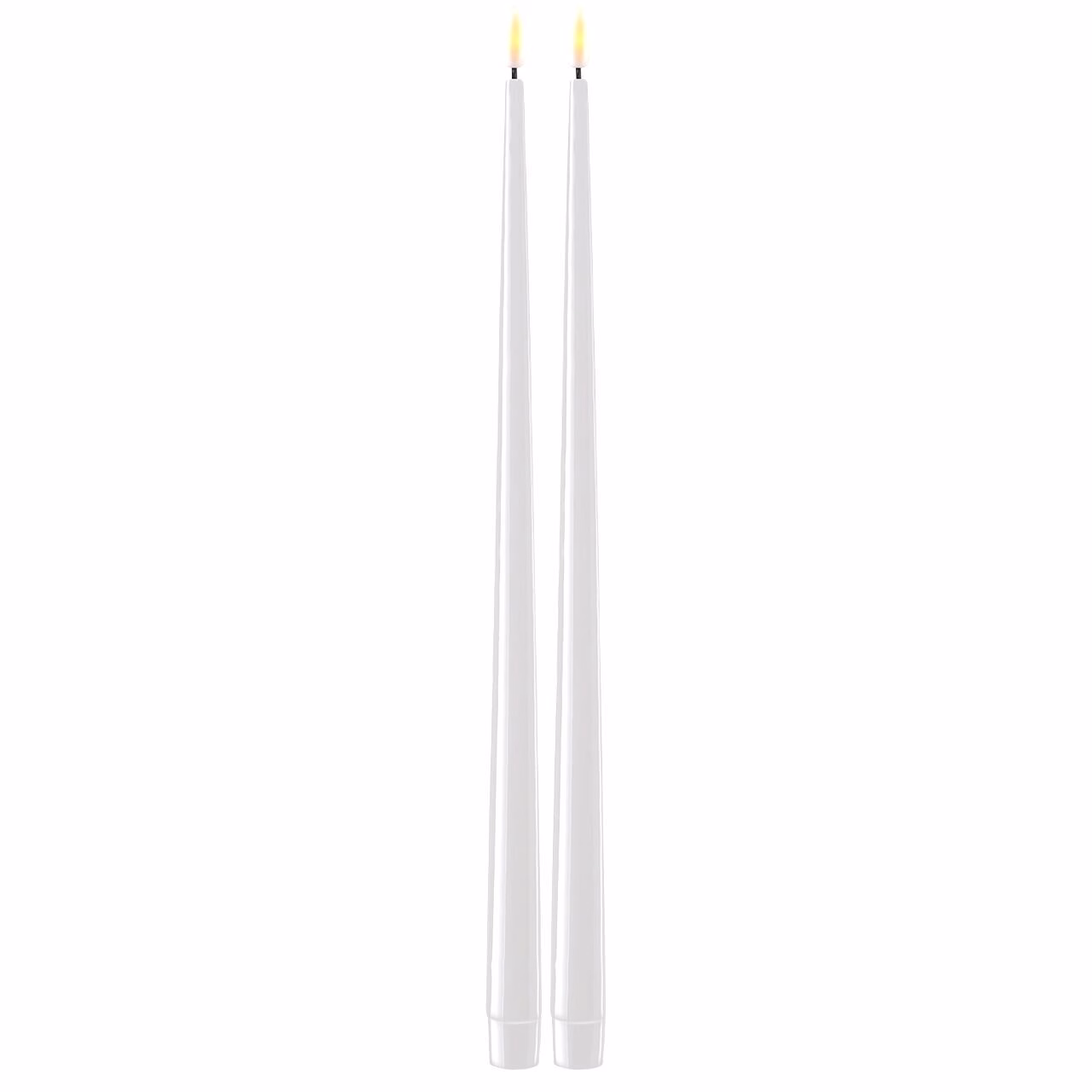 Stabkerze mit Lack LED 38 cm weiß 2 Stück