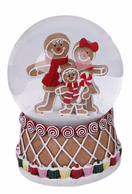 Schneekugel Lebkuchenmann 13cm