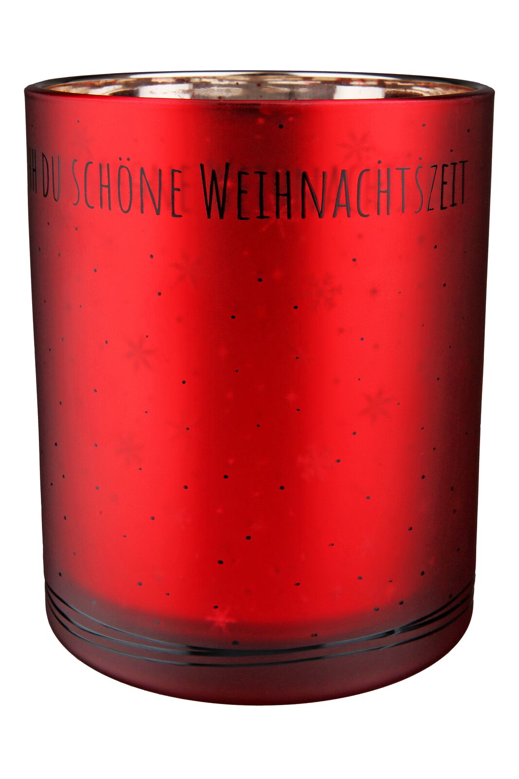 Windlicht Weihnachtszeit rot 12,5cm Kann, Zinn