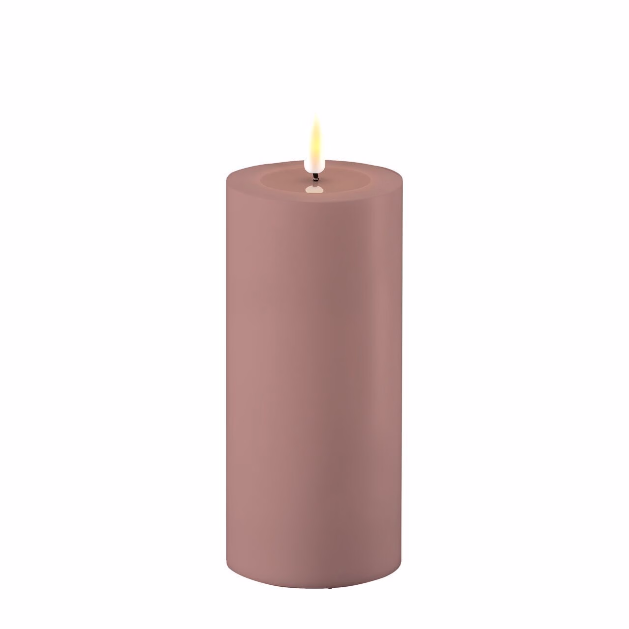 RF-UL-00022 Outdoor Stumpenkerze LED staubiges rosa 7,5 x 15cm