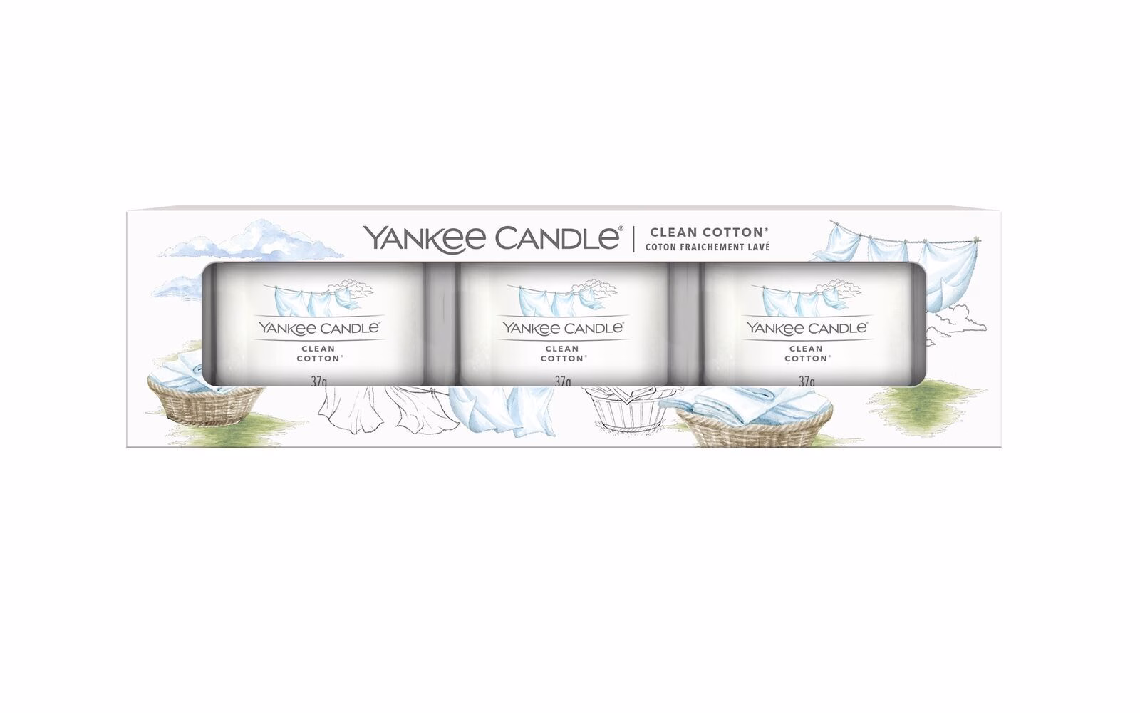 1701402E-Signature-Filled-Votive_3-Pack_Clean-Cotton-1 Soft Blanket 37g Glasvotivkerze 3er Pack