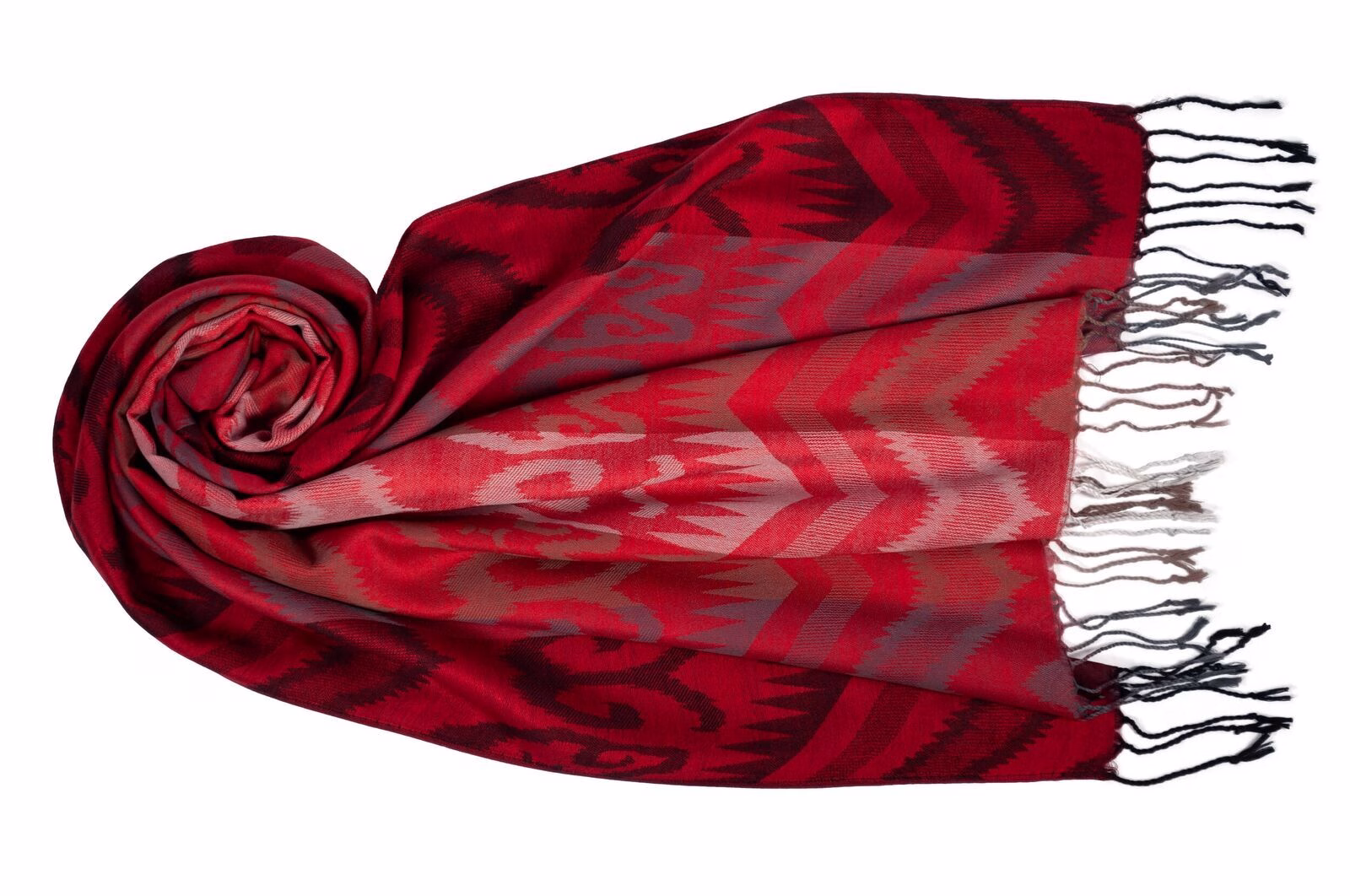60550005-100 Jacquard Schal Niya rot 100