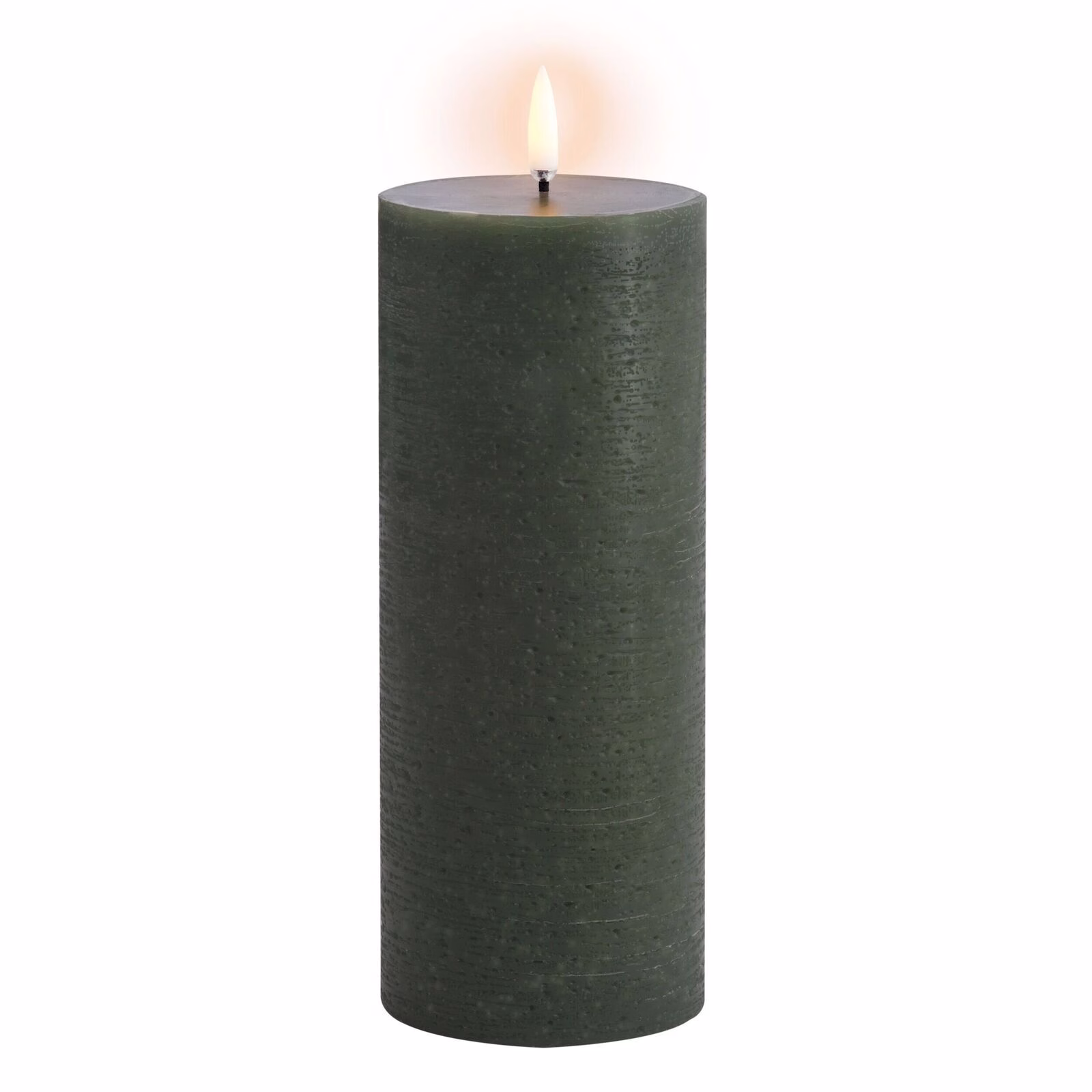 Uyuni LED Stumpenkerze 7,8x20cm rustic olive green