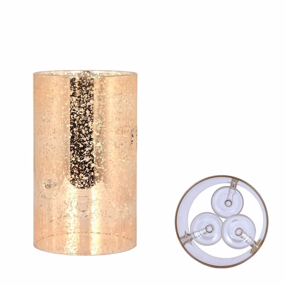 i-ghwjf2b-X2 Teelichthalter gold Glas 20cm