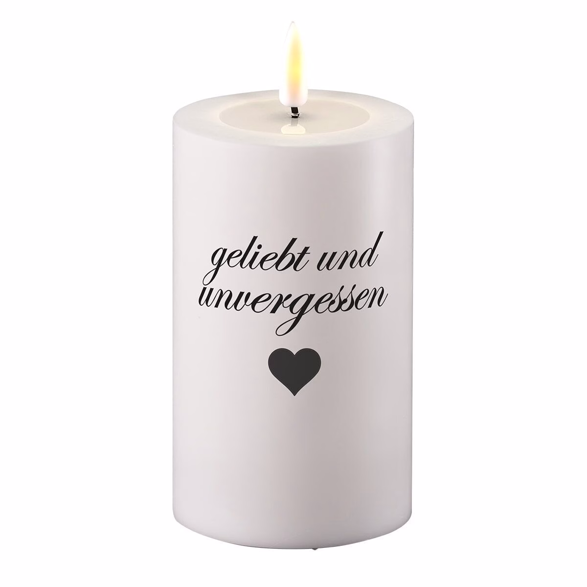 RF-GL-0006 Grabkerze "geliebt und unvergessen" LED Weiß 7,5 x 15cm