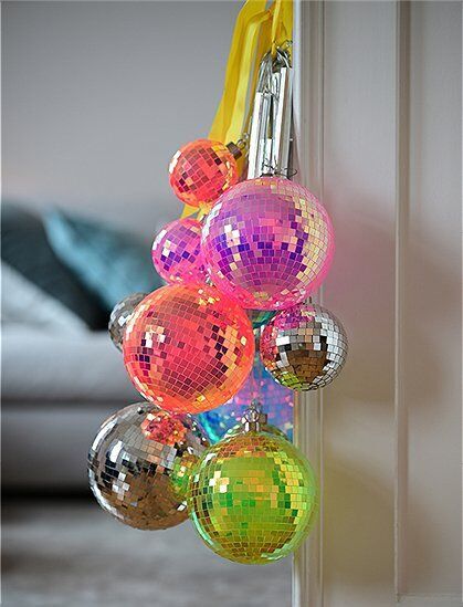 Disco LED Kugel 10cm neon orange Ballon