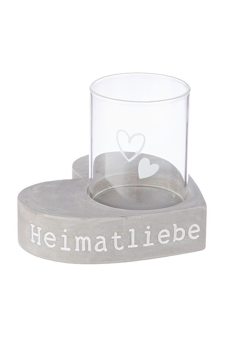 Zement Windlicht Heimatliebe Glas, Einmachglas, Töpferei, Zylinder, Pokal