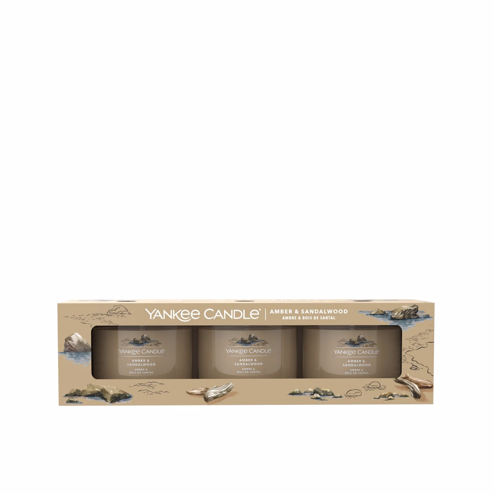 Signature-Filled-Votive-3-Pack-Amber-Sandalwood1 Amber & Sandalwood 37g Glasvotivkerze 3er Pack