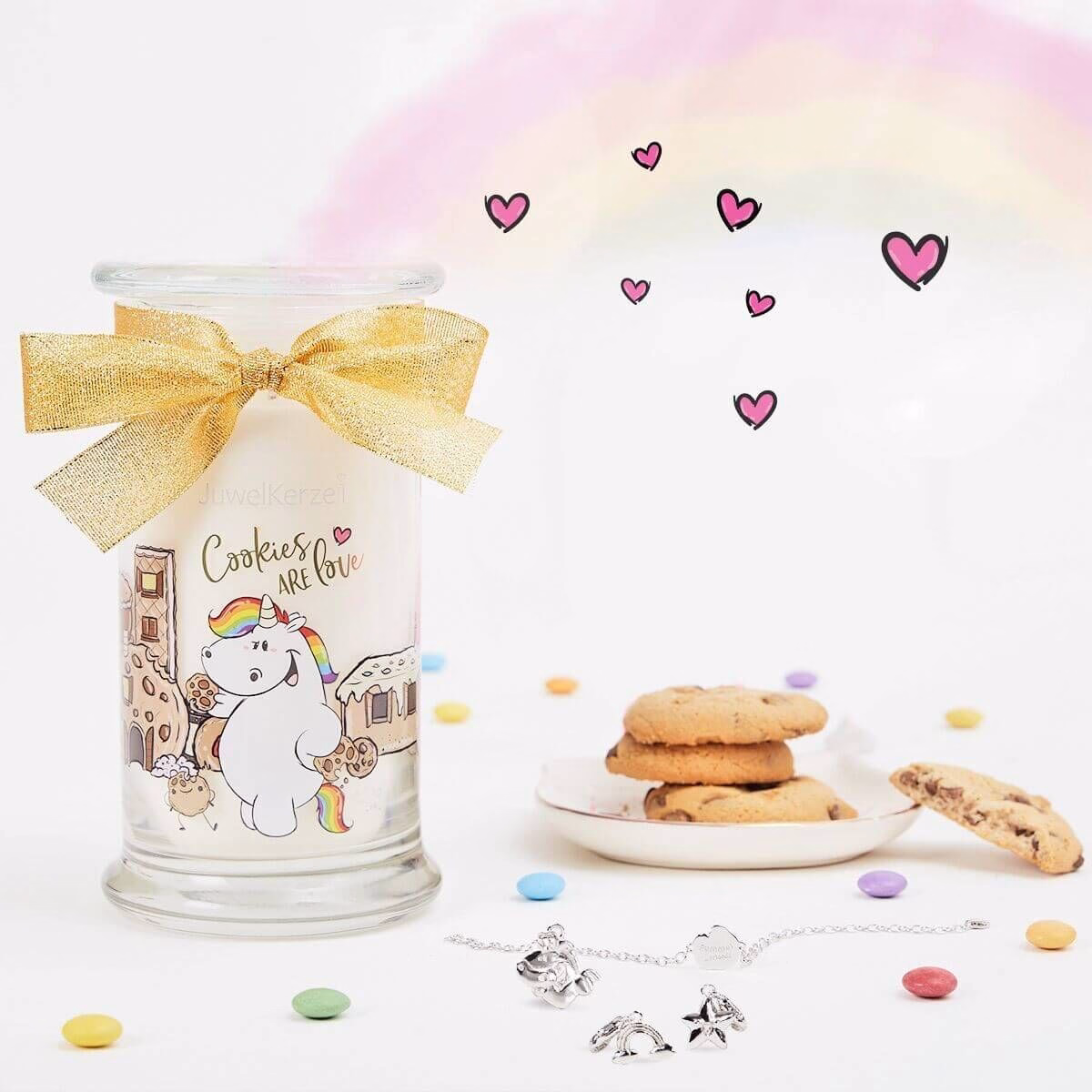 Duftkerze-mit-Charm-Armband-pummeleinhorn-juwelkerze-1 Pummeleinhorn Cookies are Love (Armband) 380g