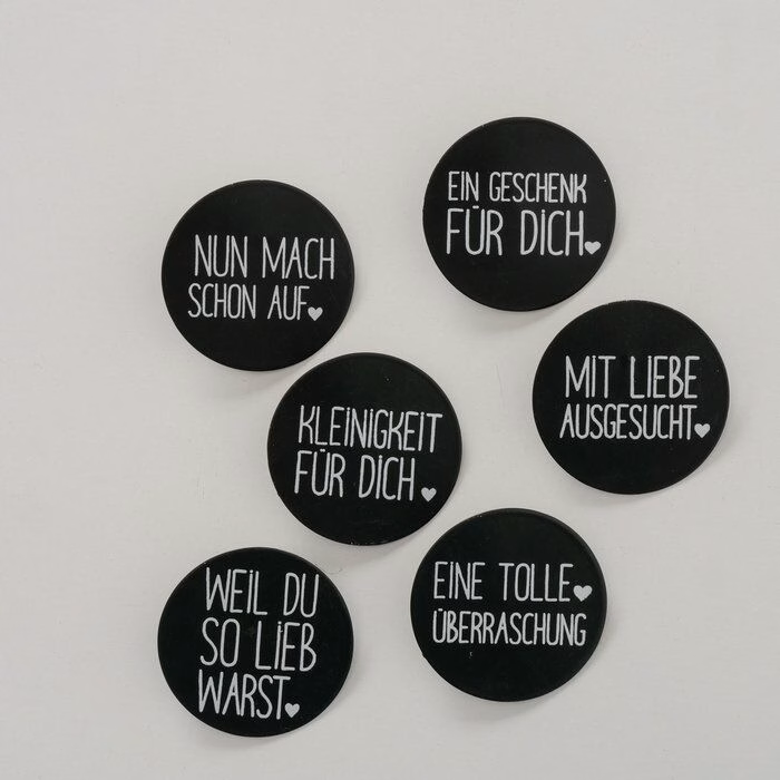 Anhänger für Geschenke 6 Stück schwarz