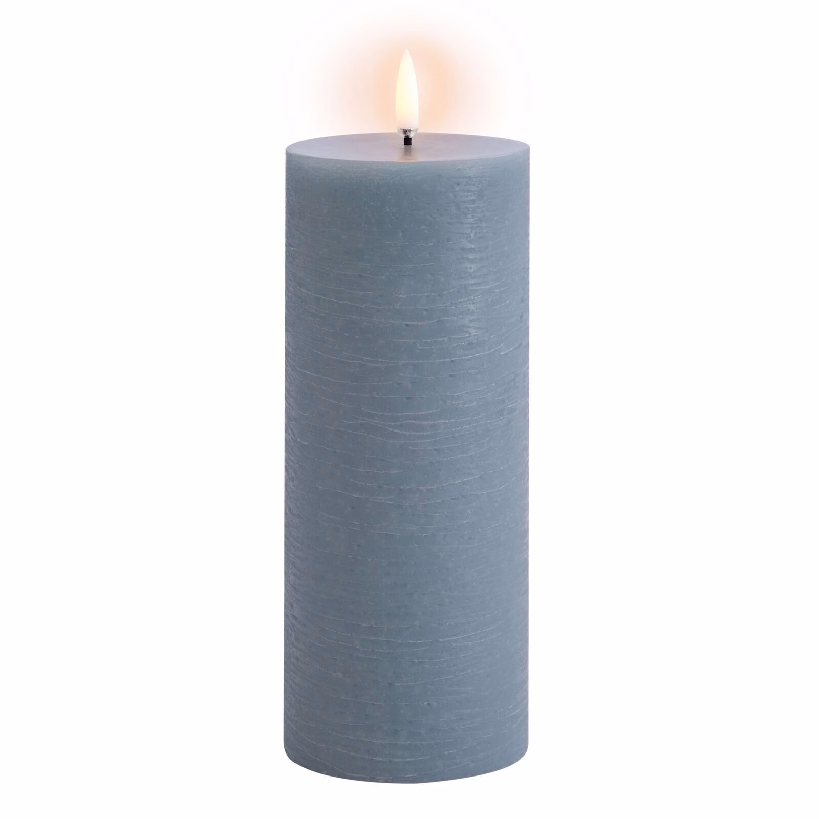 Uyuni LED Stumpenkerze 7,8x20cm rustic hazy blue
