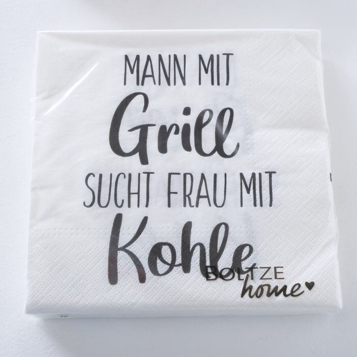Serviette Grillen weiß 20 Stück