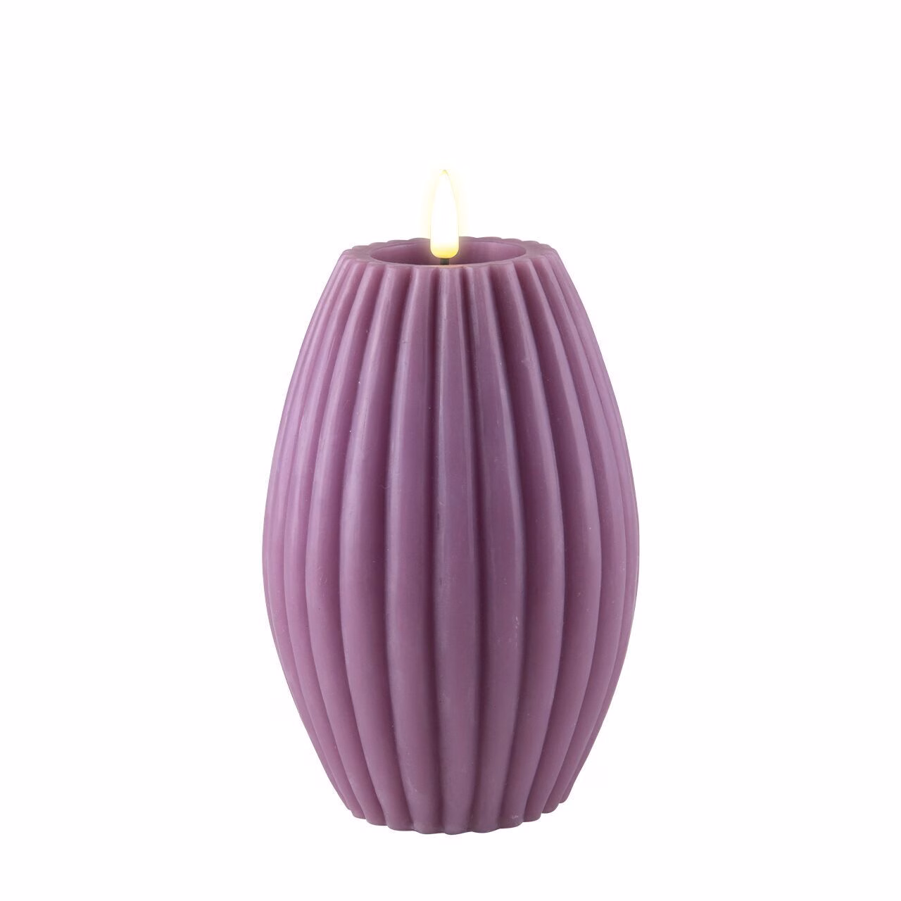 Stumpenkerze LED Lila gerillt 10 x 15cm
