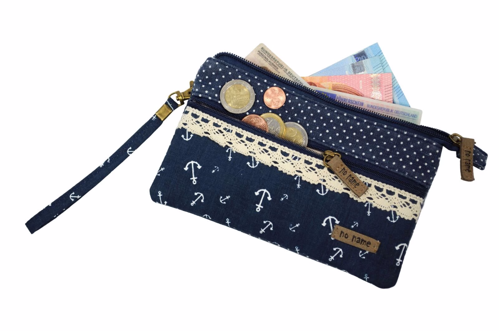 Patchwork Täschchen Anker navy 218