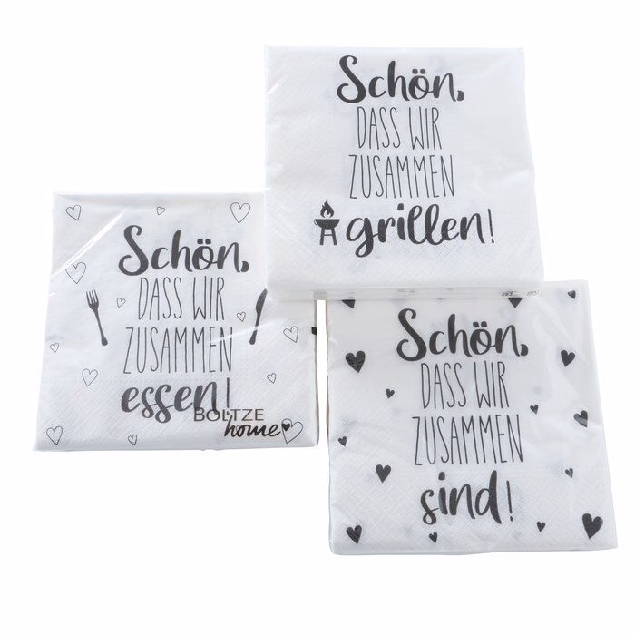 Serviette Schön weiß 20 Stück Design 2