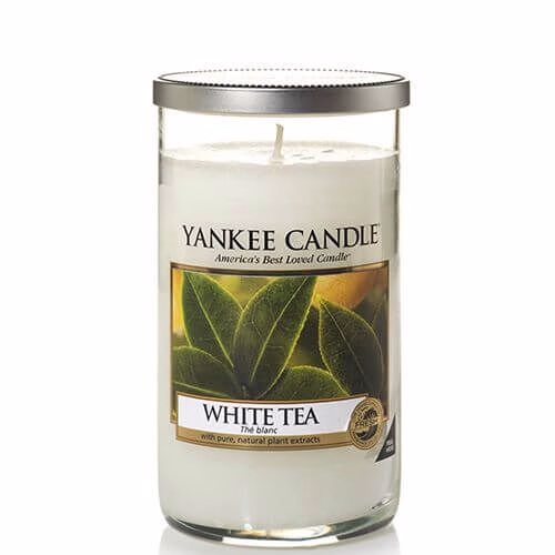 Pure-Essence-White-Tea-Medium-Decor-Pillar-1507742E Yankee Candle White Tea 340g