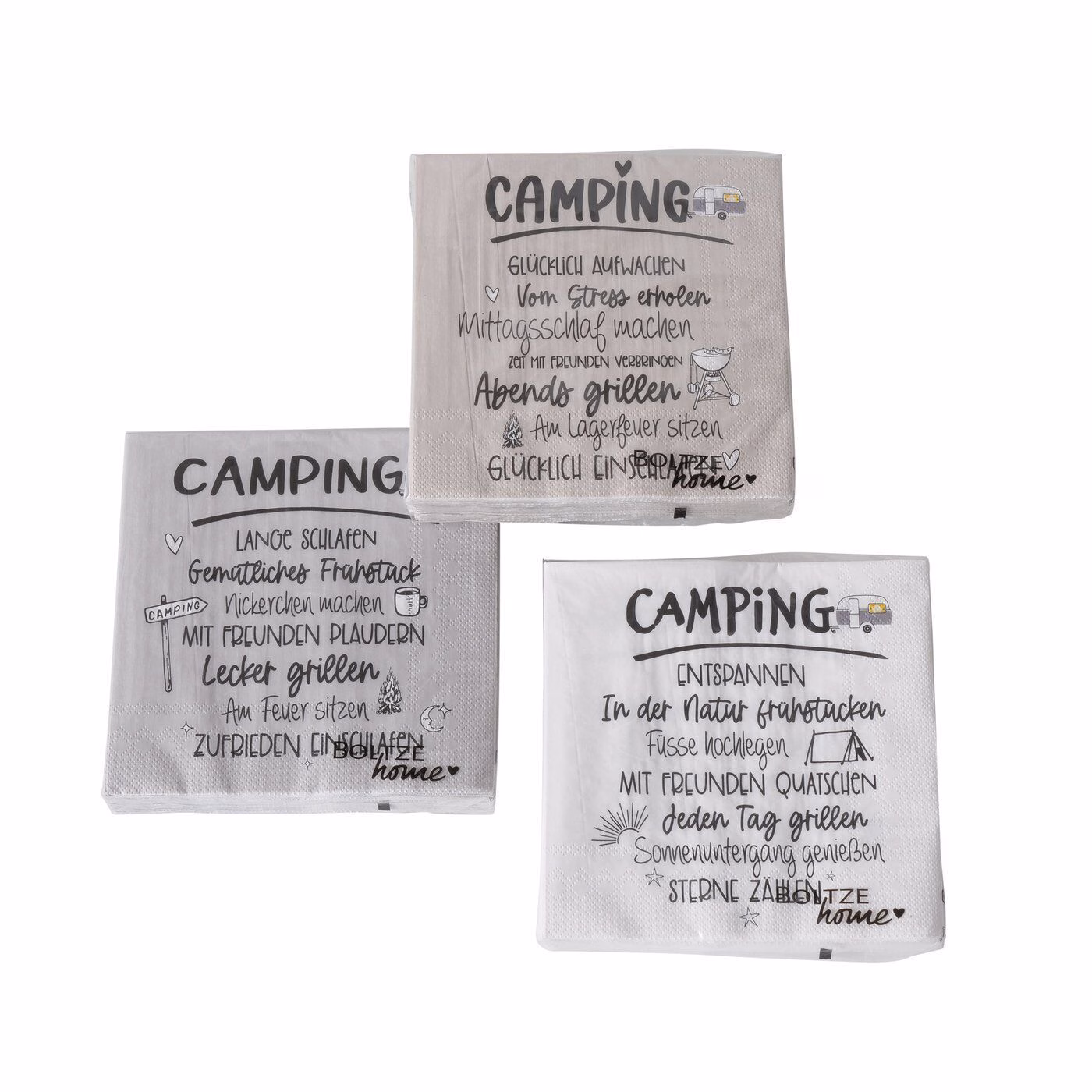 Serviette Camper 20 Stück grau