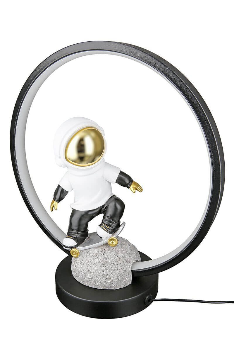 Dekolampe Apollo Ring USB grau/schwarz 33cm Person