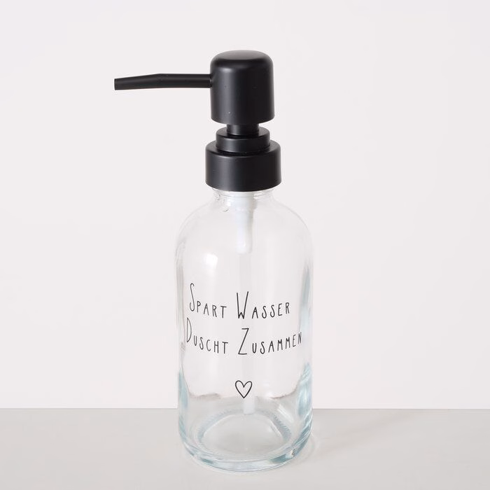 Seifenspender 250ml "Spart Wasser - Duscht zusammen"
