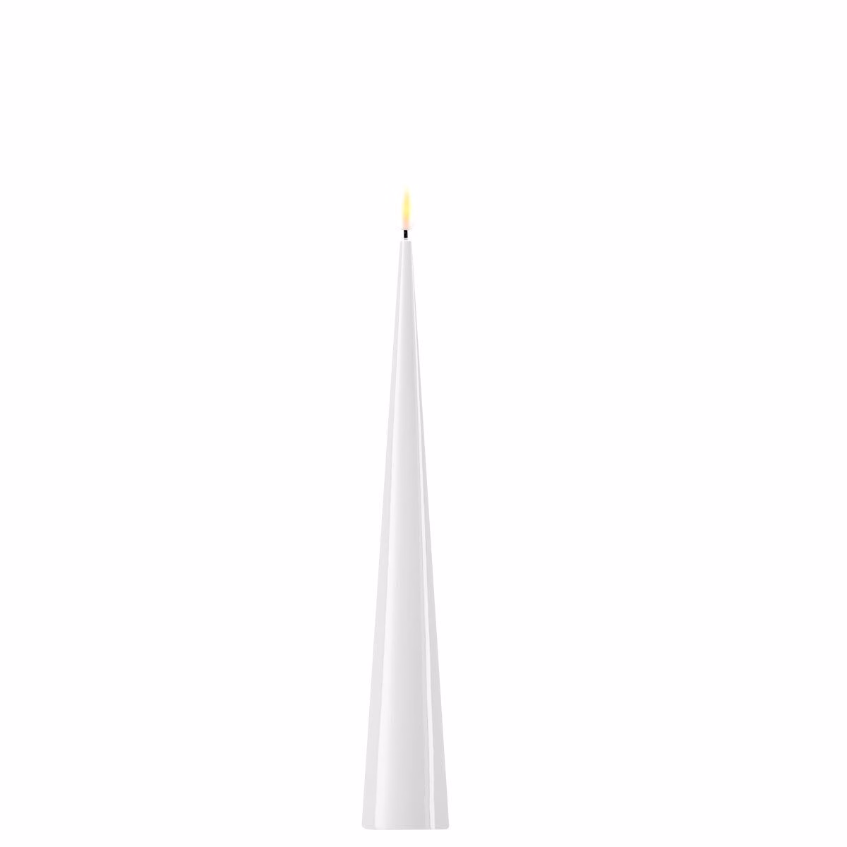 RF-C-0002 Kegelkerze LED Weiß 28cm