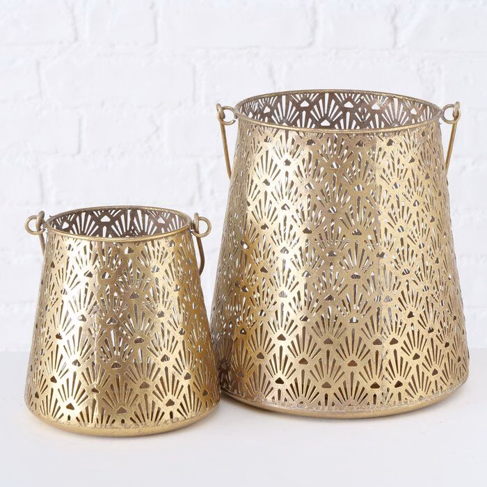 Windlicht Set Ember 2tlg. gold