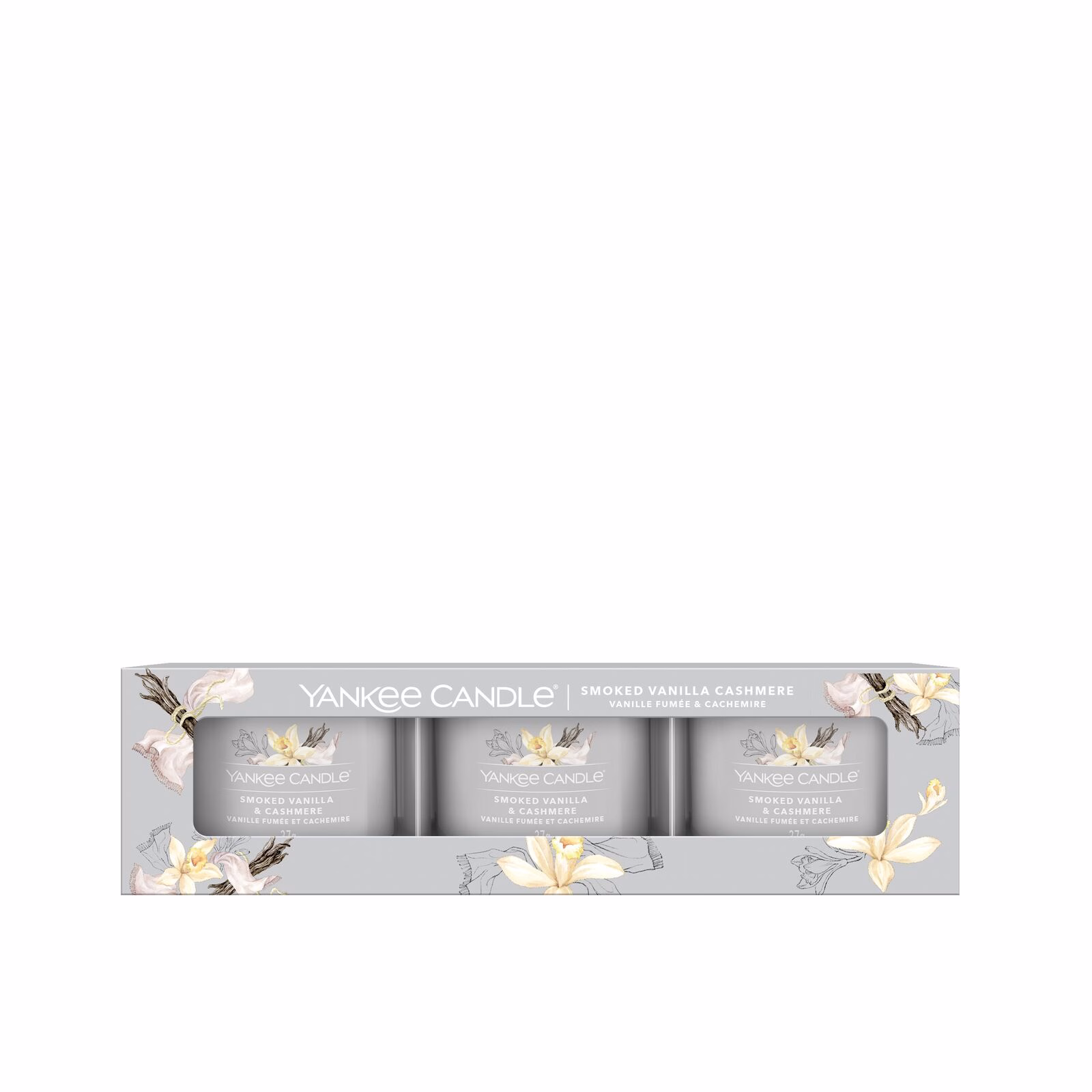 Smoked Vanilla & Cashmere 37g Glasvotivkerze 3er Pack