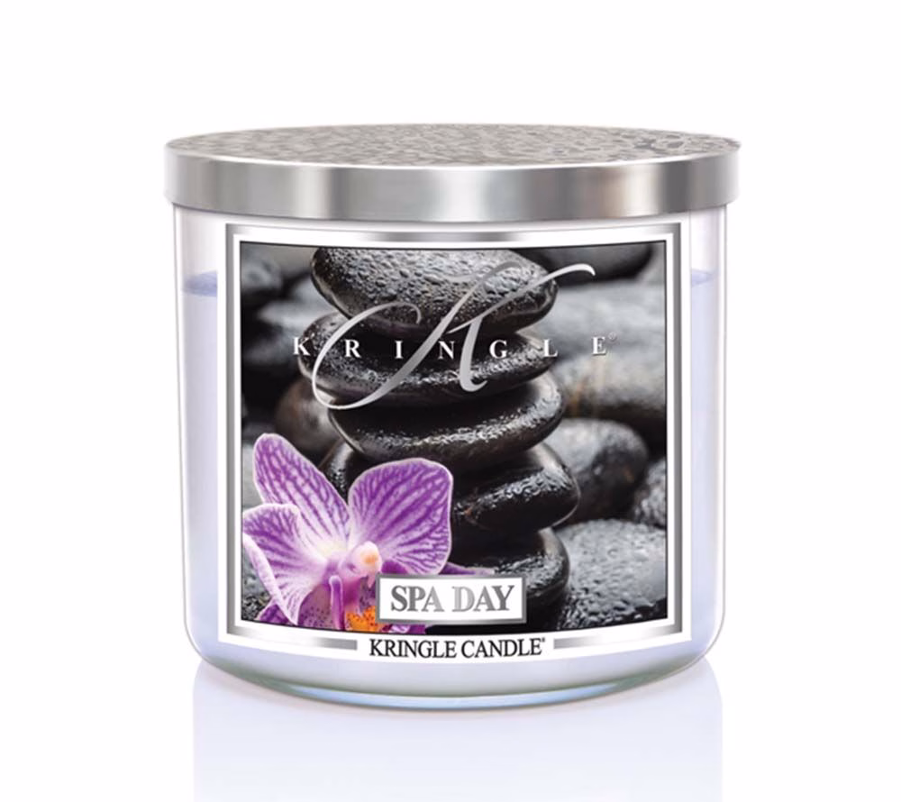 kringle_candle_spa_day_silver_lid_american_heritage Spa Day 396g Tumbler 3-Docht