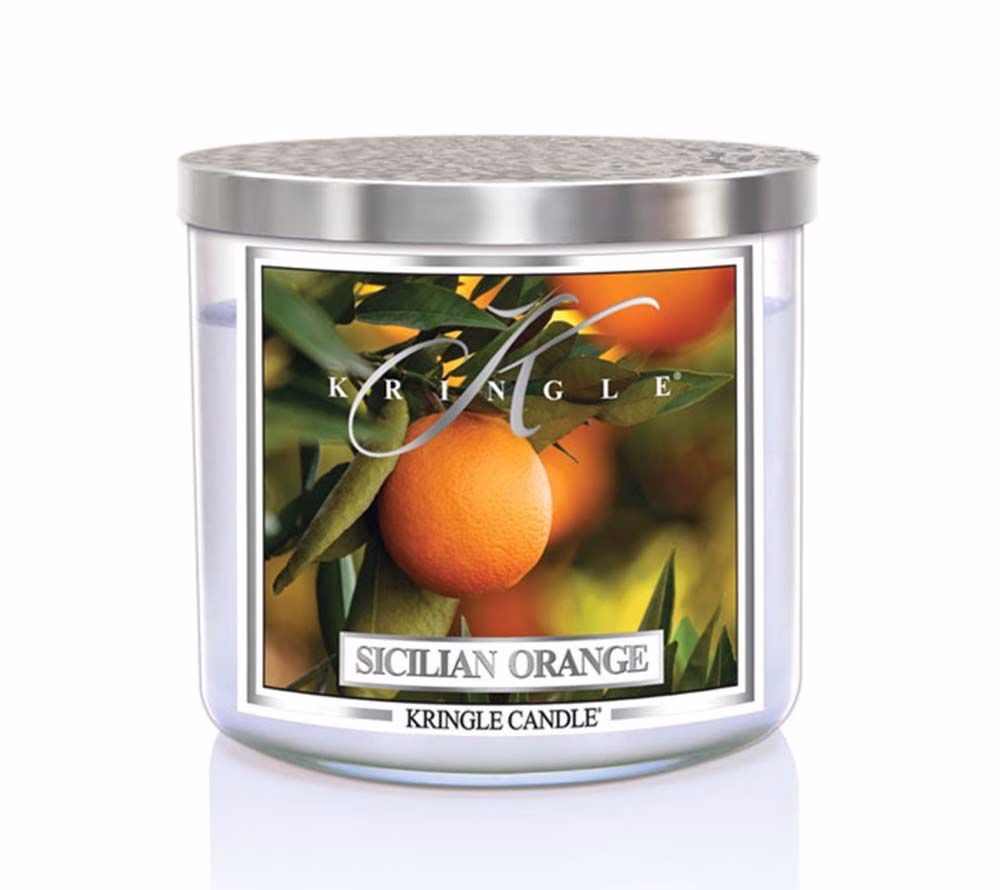 kringle_candle_sicilian_orange_silver_lid_american_heritage Sicilian Orange 396g Tumbler 3-Docht