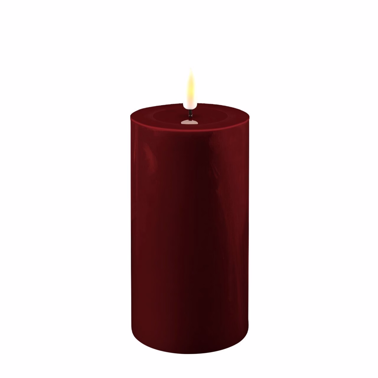 Stumpenkerze LED bourgogne 7,5 x 15cm