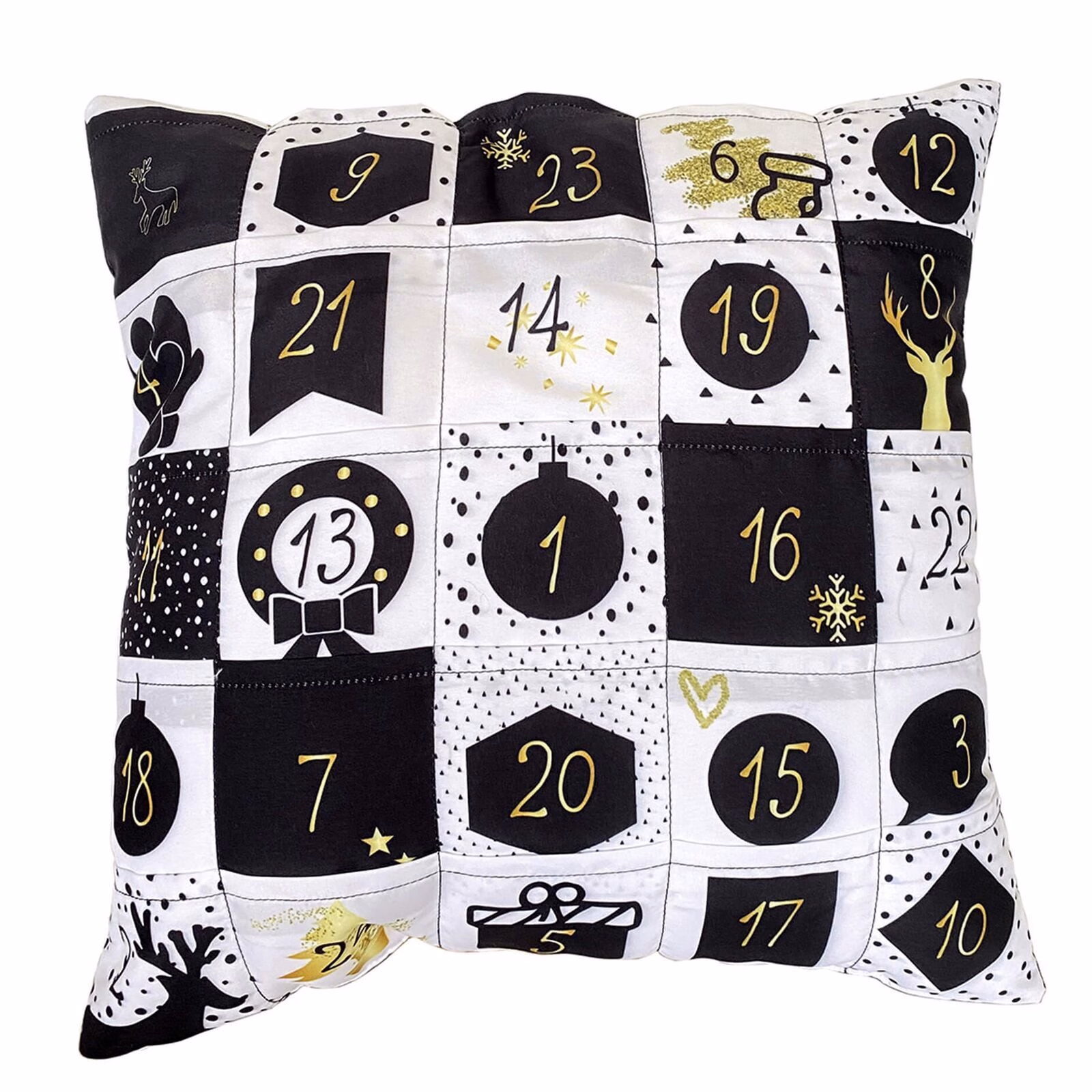 8994-Kissen Sofahelden Adventskalenderkissen mit 24 kleinen Taschen von Hergo Creation