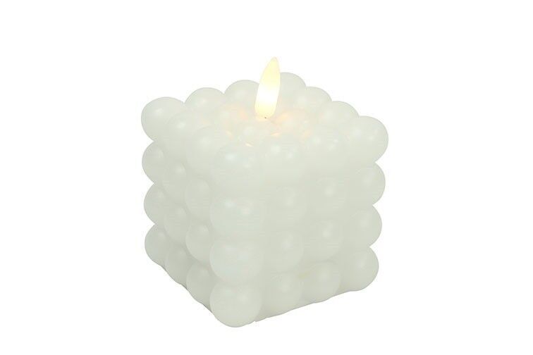 LED Bubble Kerze Lyon M weiß 9cm LED Bubble Kerze Lyon M weiß 9cm