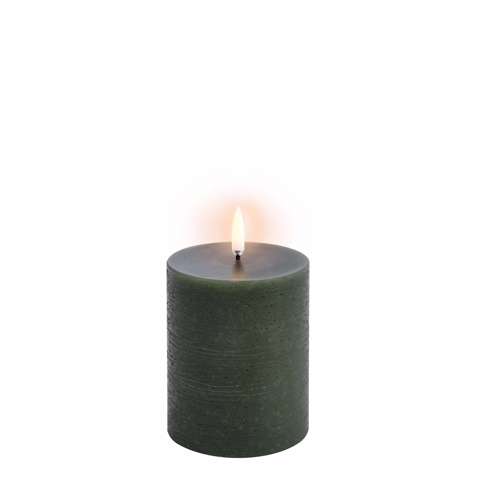 Uyuni LED Stumpenkerze 7,8x10cm rustic olive green