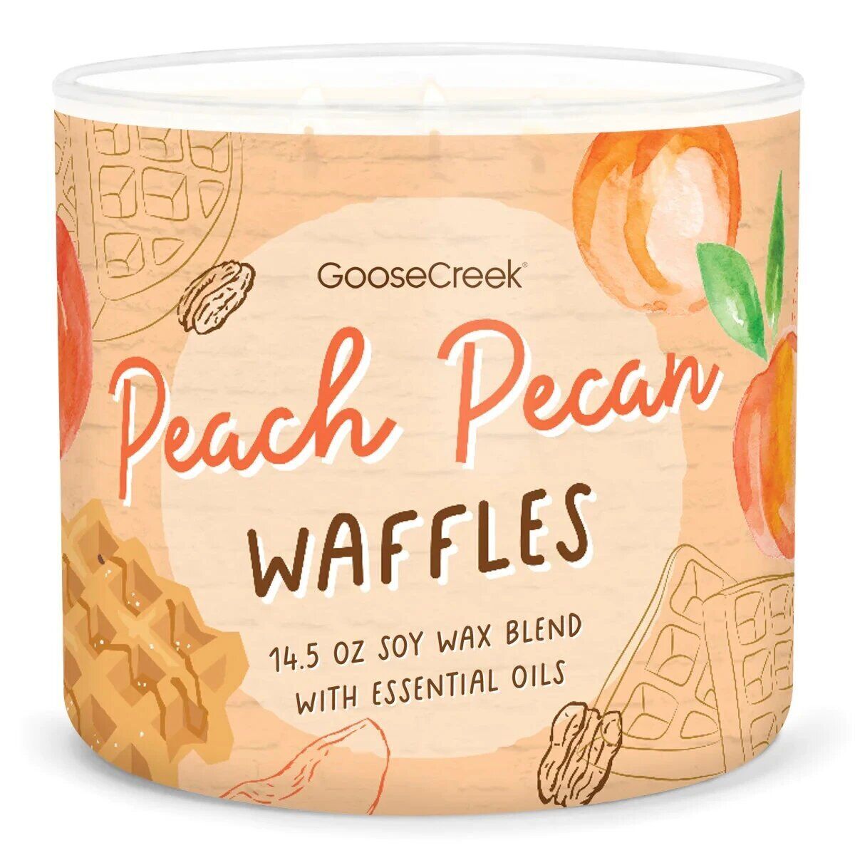 peach-pecan-waffles-3-docht-kerze-411g Peach Pecan Waffles 411g (3-Docht)