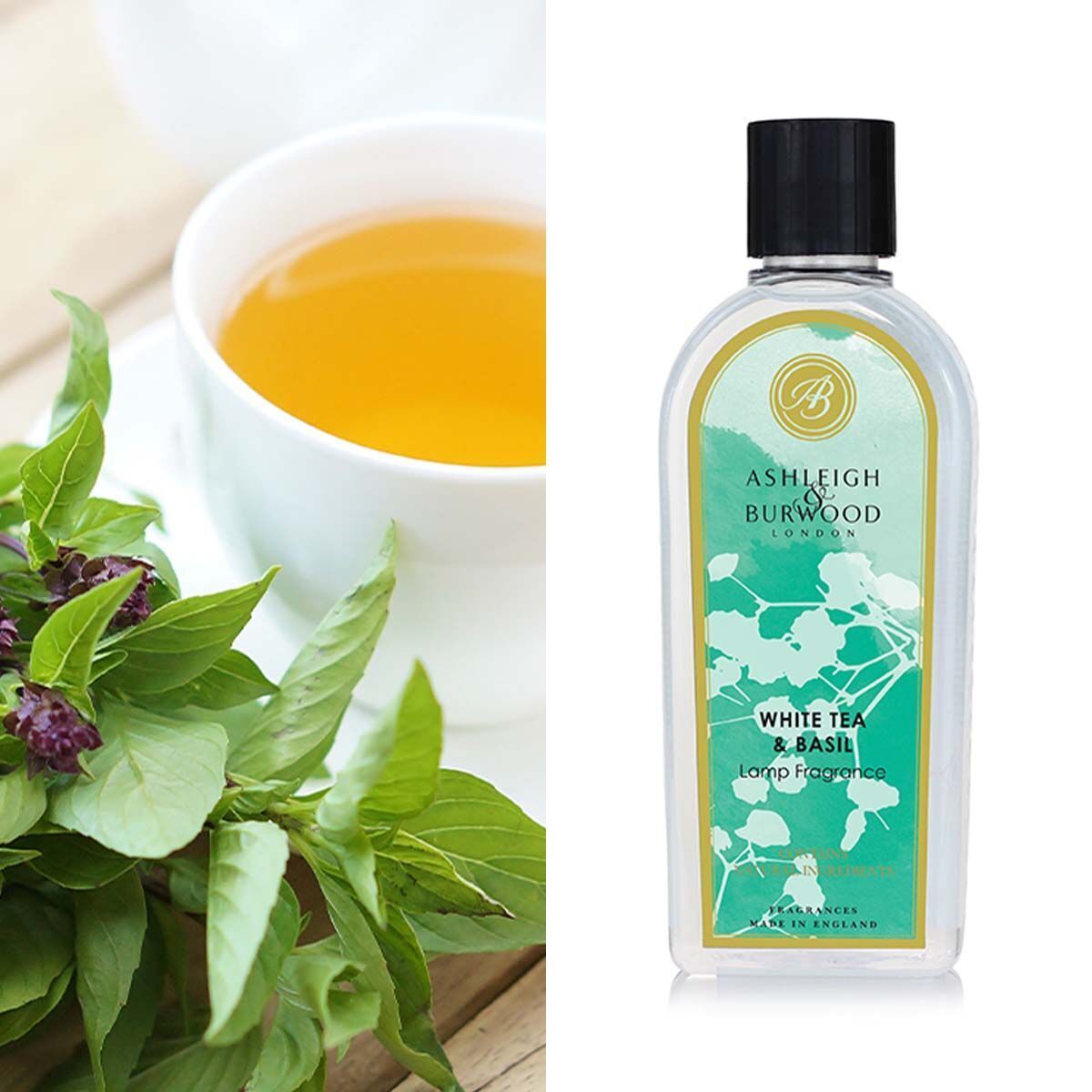 White Tea & Basil 500ml Duftlampenöl Nachfüller Kräuter, Pflanze, Flasche, Parfüm